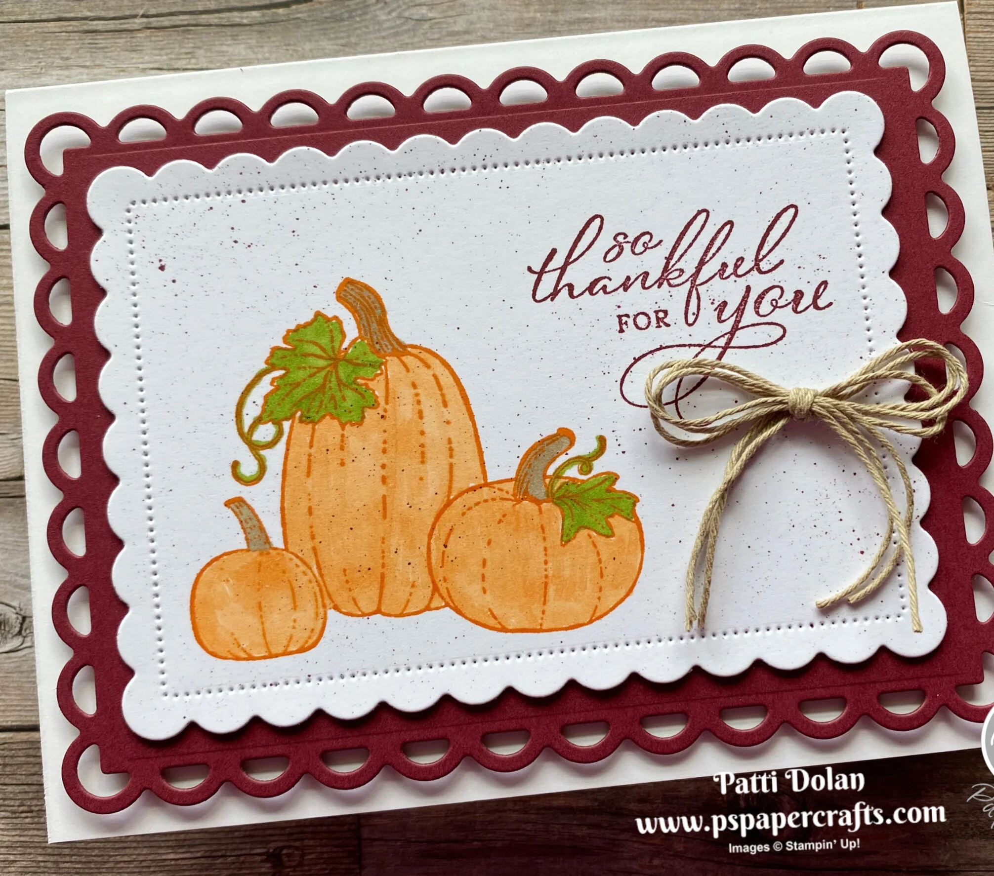 Pretty Pumpkins Thankful Card
