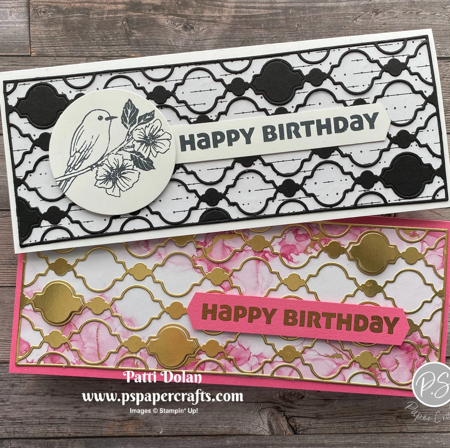 Slimline Birthday Cards featuring the Slim Sayings Bundle