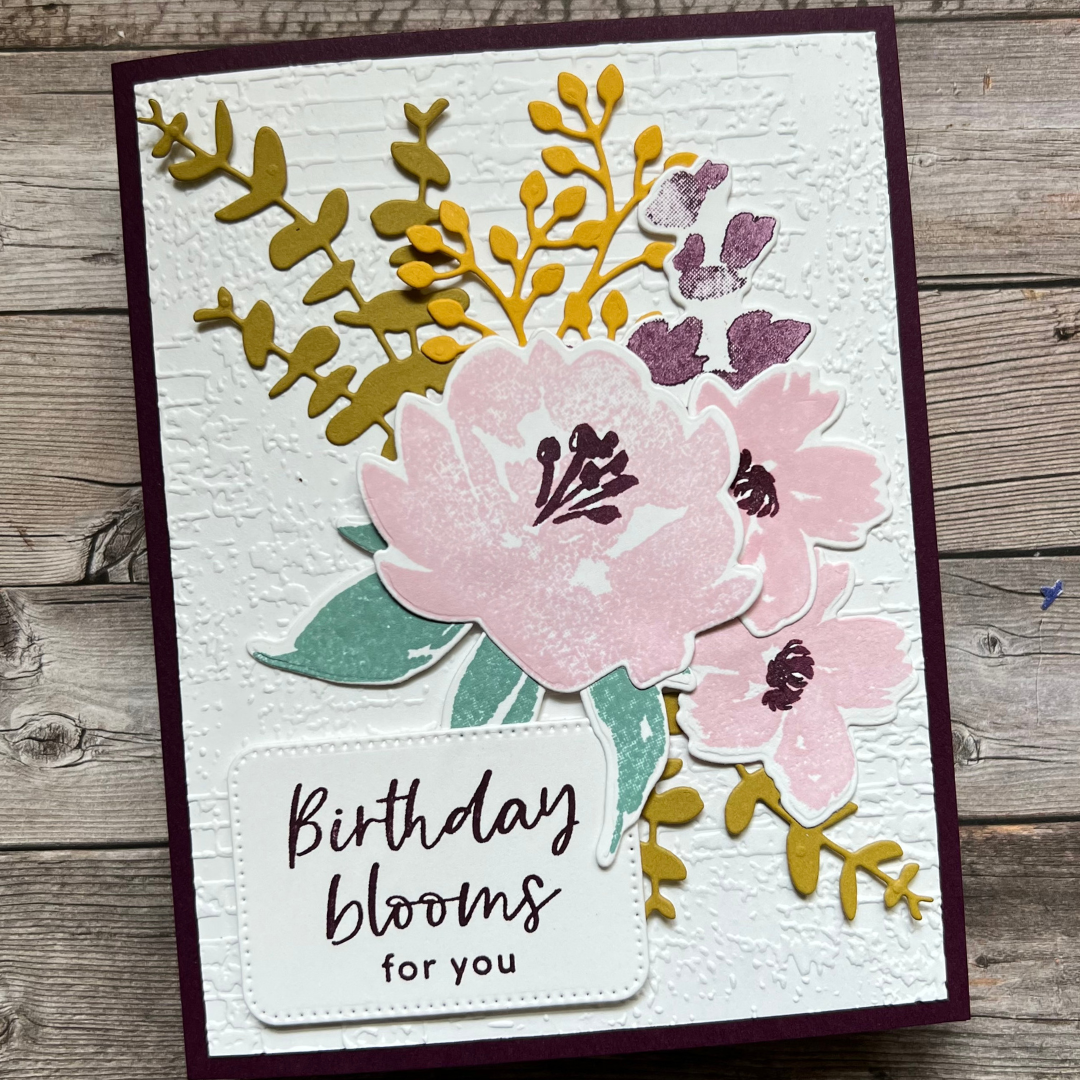 Textured Floral Birthday Card