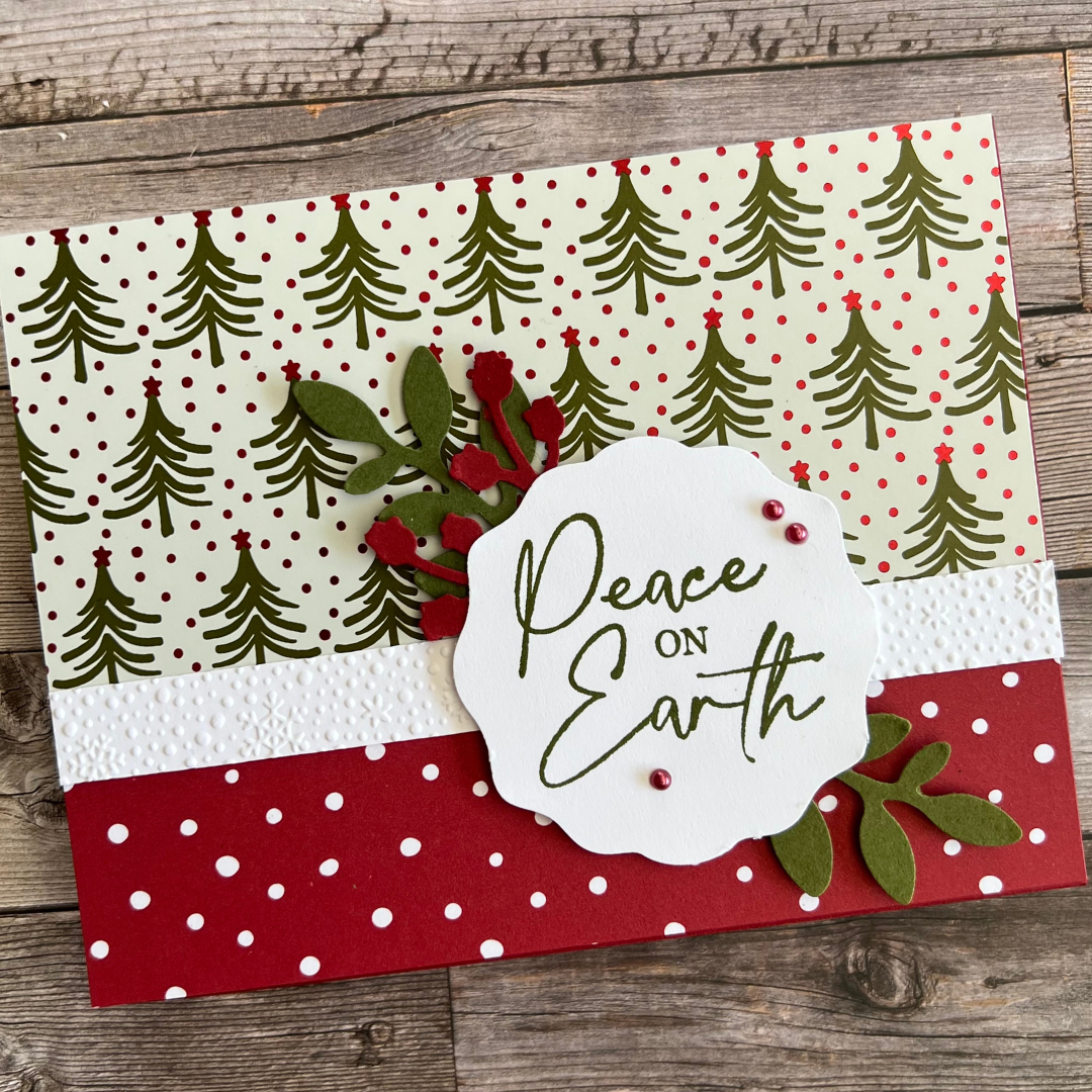 Simple Christmas Card using Shining Christmas Paper
