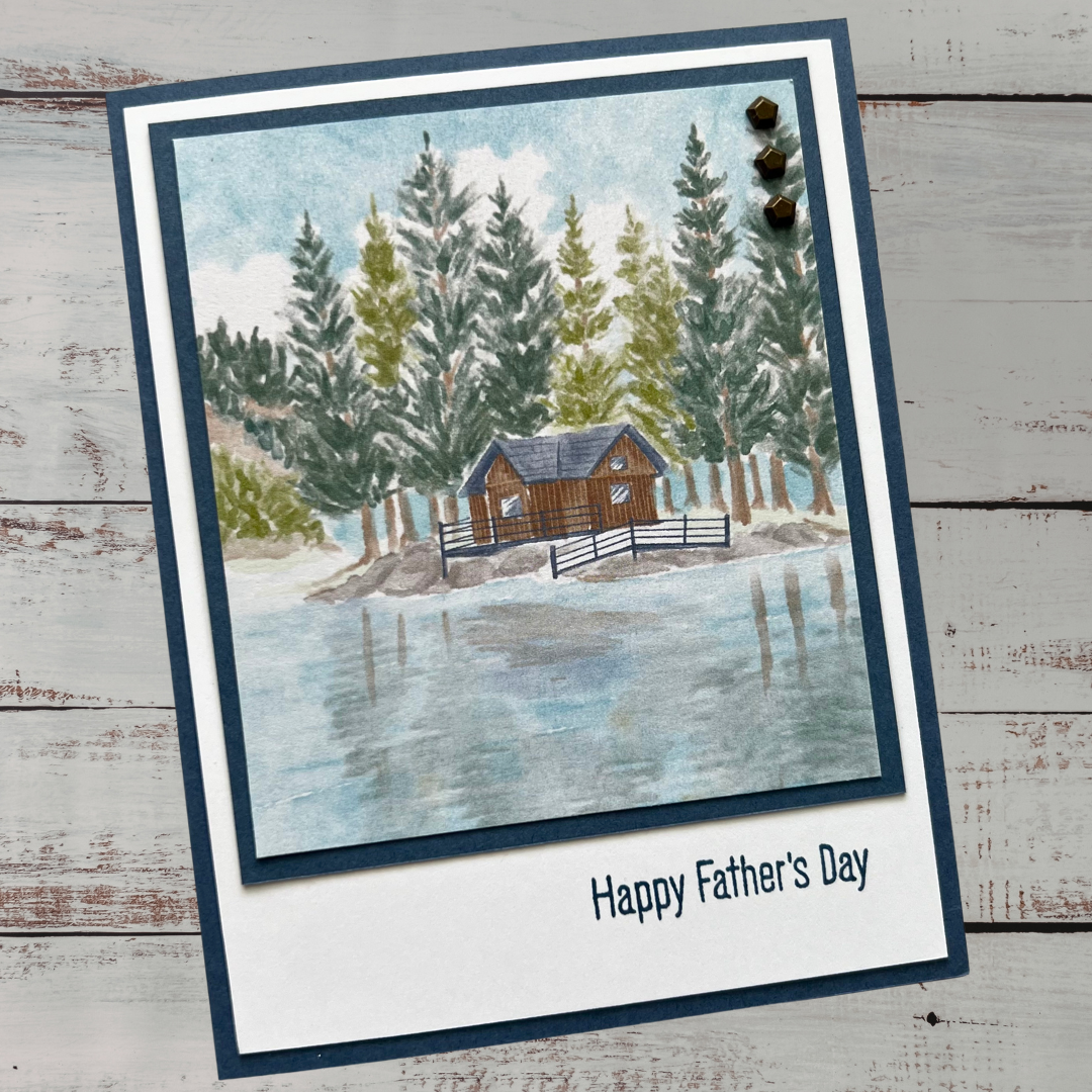 Sketch Challenge - Relaxing Waterside Father's Day Card
