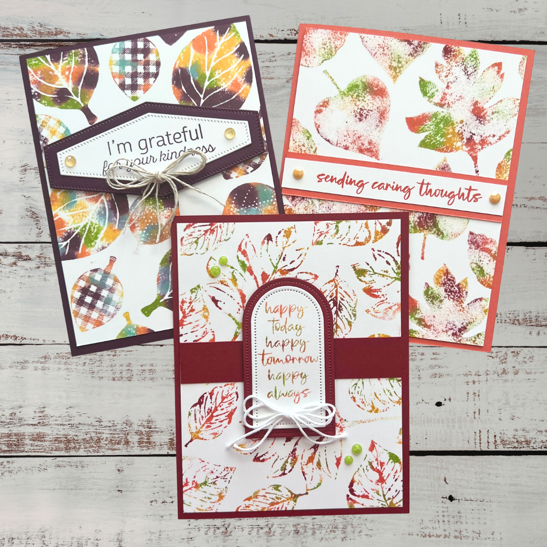 Fall Cards using the Baby Wipe Technique