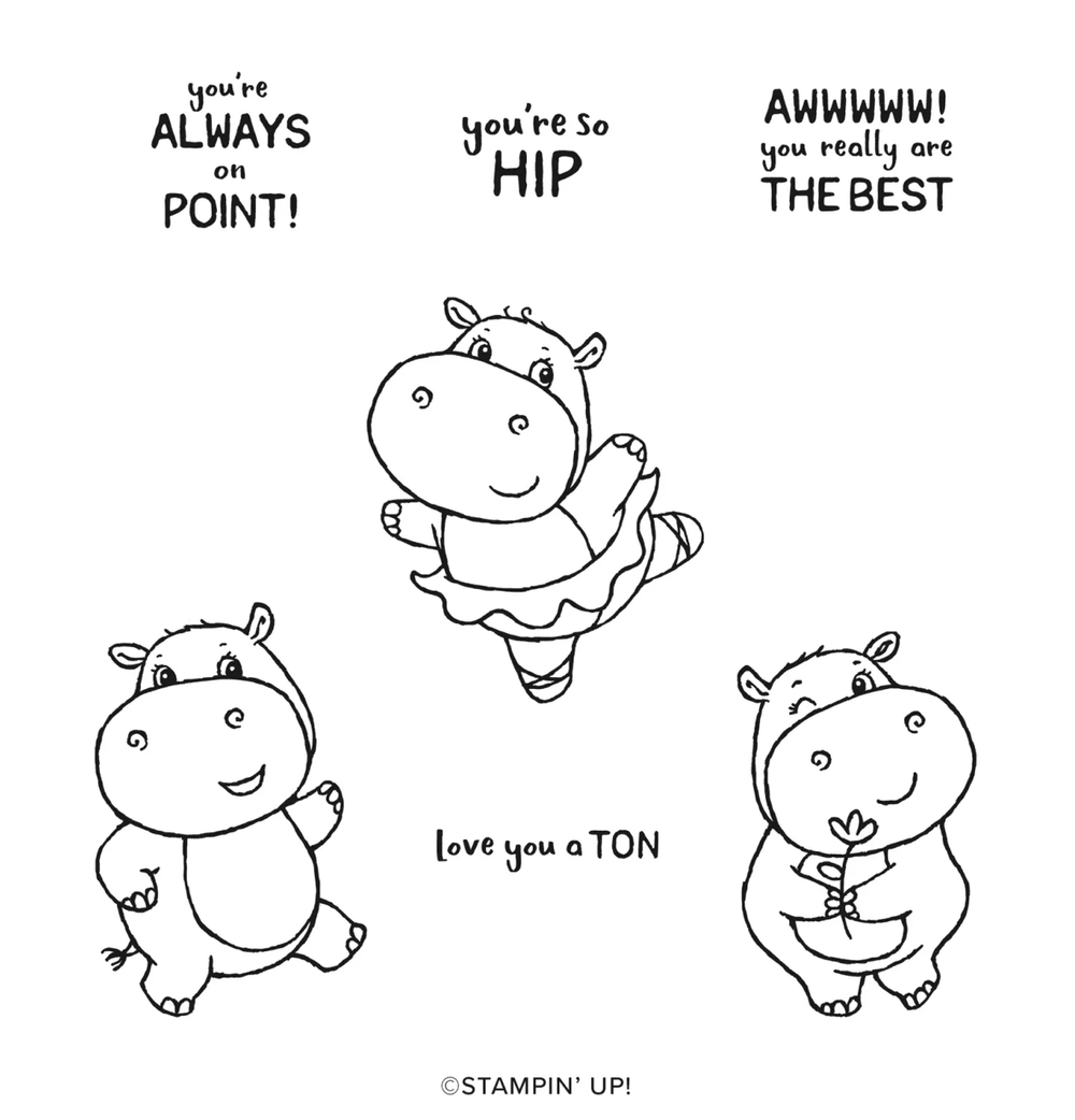 Cute Hippest Hippos Card — P.S. Paper Crafts