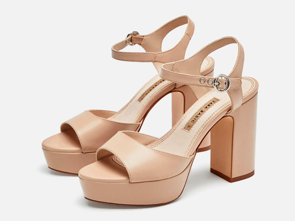 Leather Platform Heels By Zara