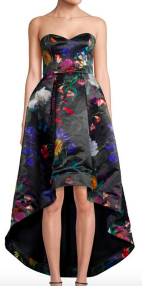 Roxanne Satin Floral Strapless Gown