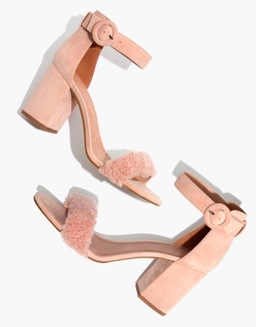 Regina Ankle-Strap Shearling Sandal