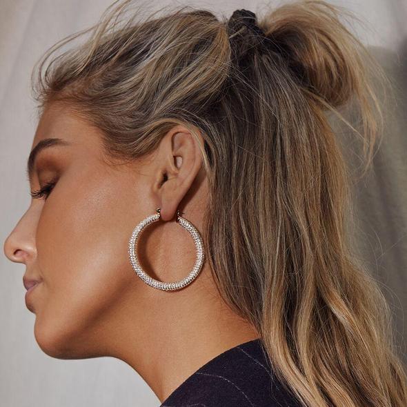 PAVE AMALFI HOOPS- Gold by Luv AJ