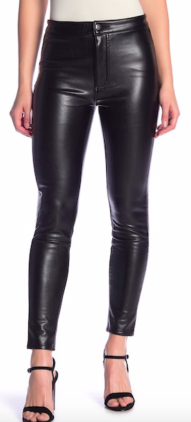 High Rise Faux Leather Pants