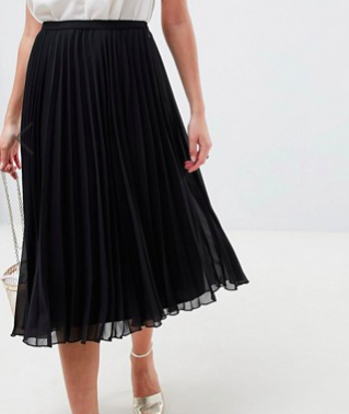 Petite midi skirt with pleats
