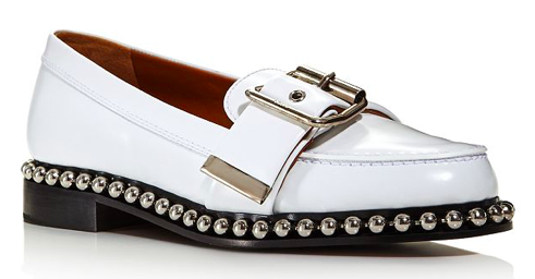 Chloé Women's Sawyer Almond Toe Studded Leather Loafers