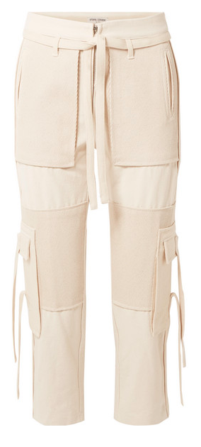 Paneled cotton-twill and canvas cargo pants
