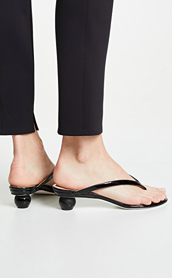 Fun shaped heels are also on trend right now. Alchimia di Ballin Vernice Thong Sandals $247