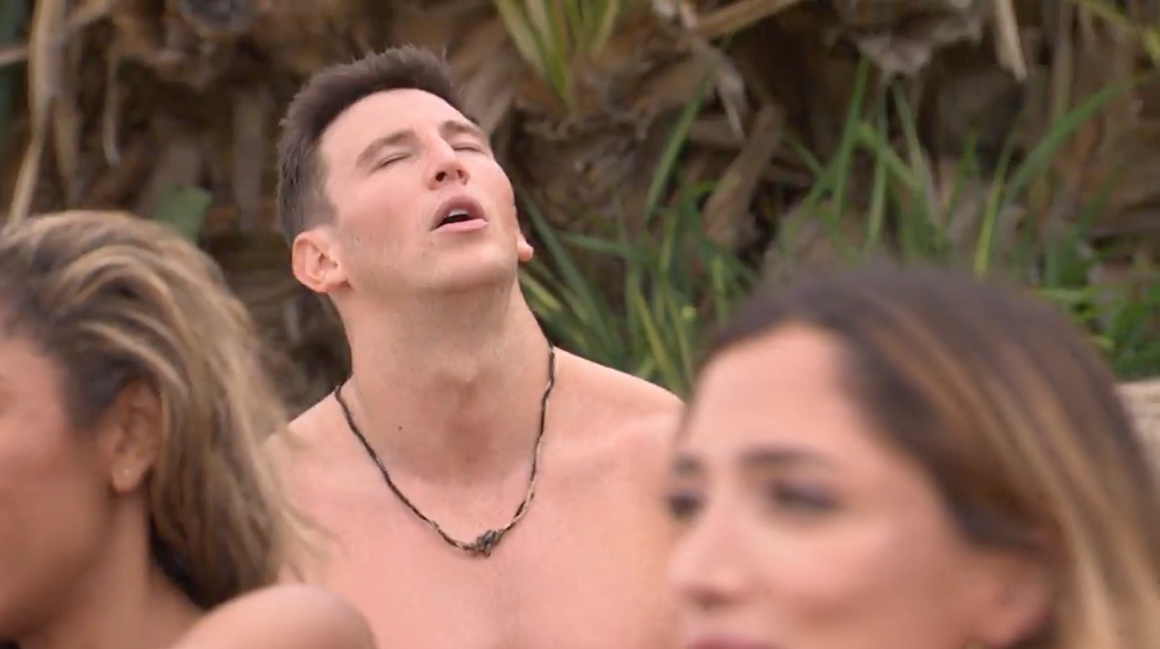 Blake as soon as he sees Kristina walk onto the beach. via wordpress