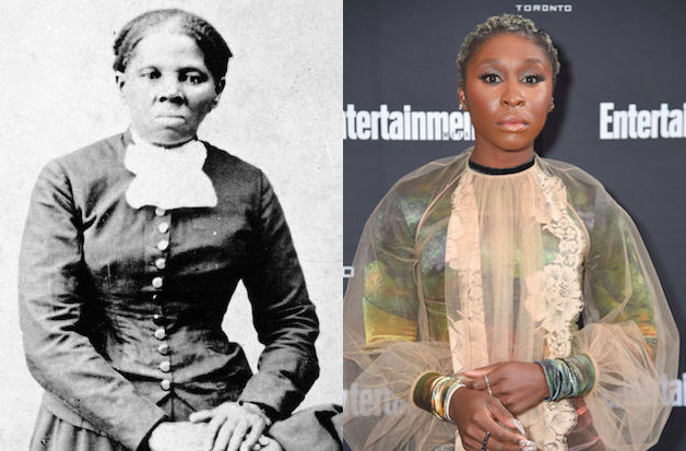 Left: Harriet Tubman, Right: Cynthia Erivo via Color Lines