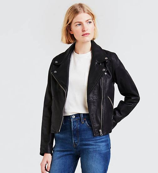 Leather Moto Jacket, $298