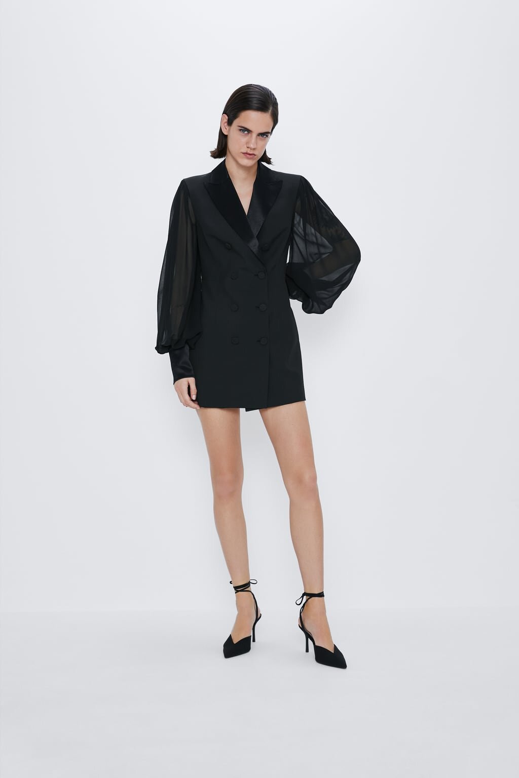 Combination Sleeve Blazer Dress, $149