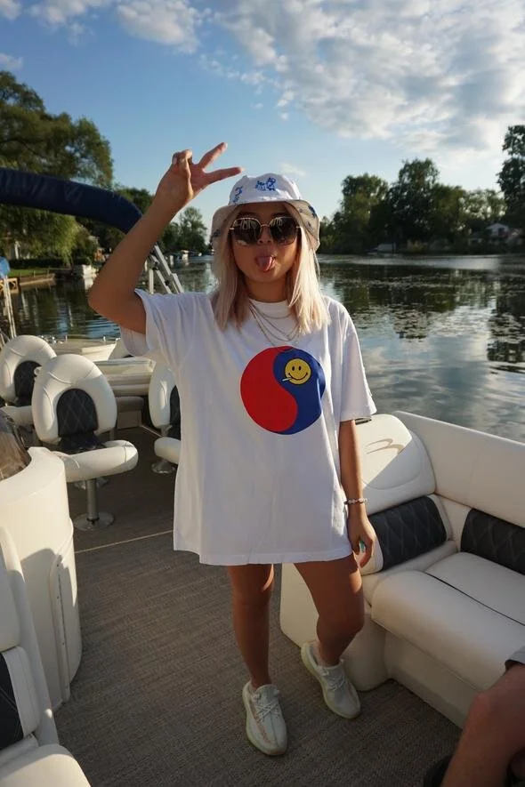 Taegeuk-Smiley-Face Cotton T-Shirt, $75