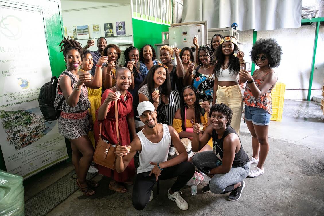 Chandra on left, with her Dipaways Travel group.