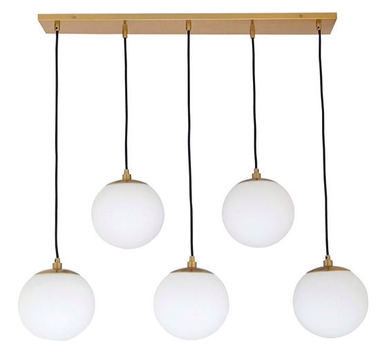 Mid Century Modern 5-Globe Ceiling Pendant Chandelier 