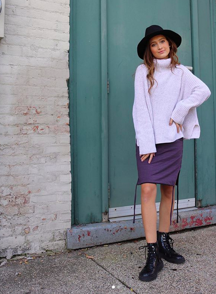 Fall look with Infknit's reversible dress