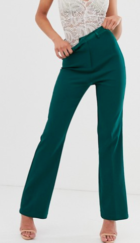 satin trim cigarette pants, $60