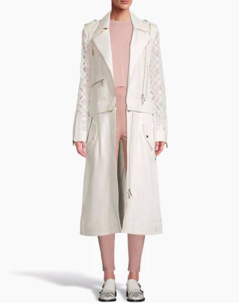 Lace and Leather Convertible  Moto Trench, $1595