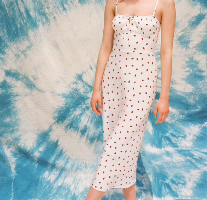 The Alba White Strawberry Dress, $240