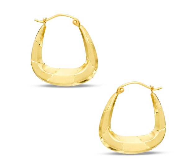 Triangle Hoop Earrings, $79