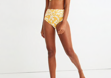 Second Wave Retro High-Waisted Bikini Bottom, $34
