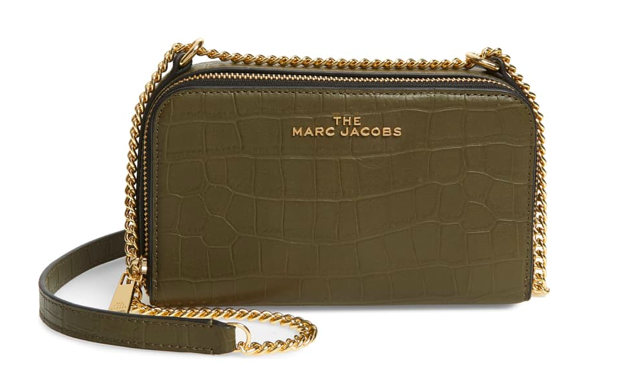 Marc Jacobs Croc Embossed Leather Crossbody Bag, $164