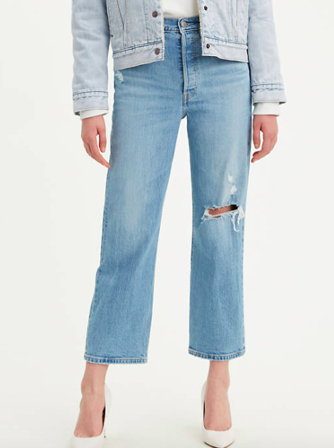 Ribcage Straight Ankle Jeans, $82