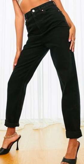 'original' mom jeans in black, $32