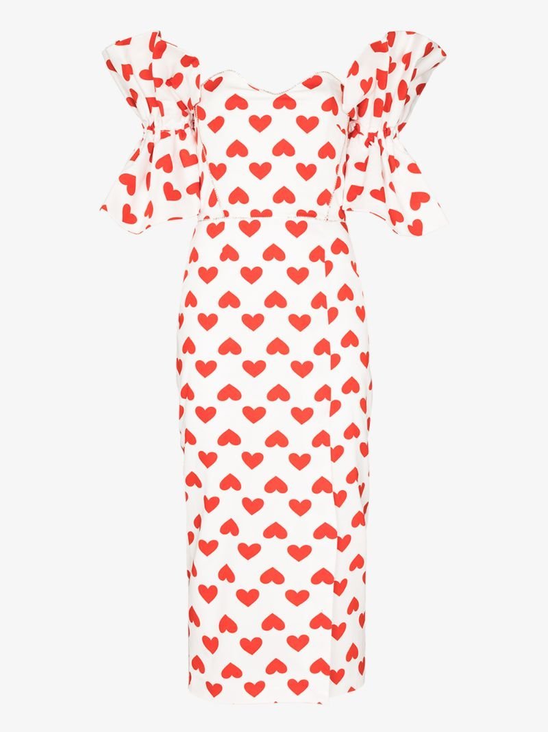 Sophia Heart Print Midi Dress