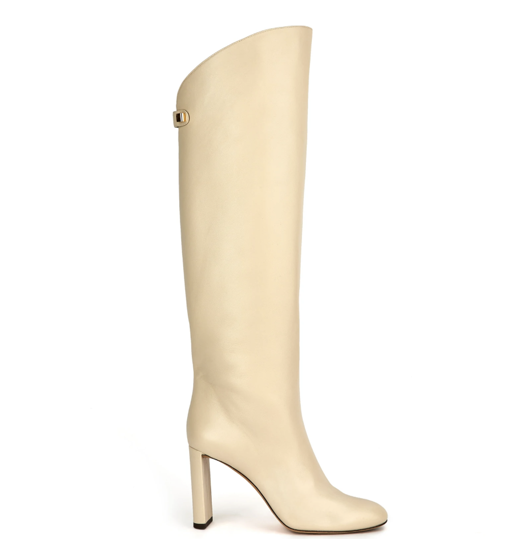 Adriana High-heel Nappa Cream Leather Boots