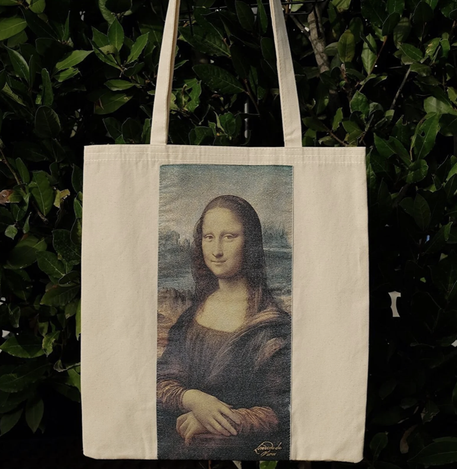 mona lisa tote bag