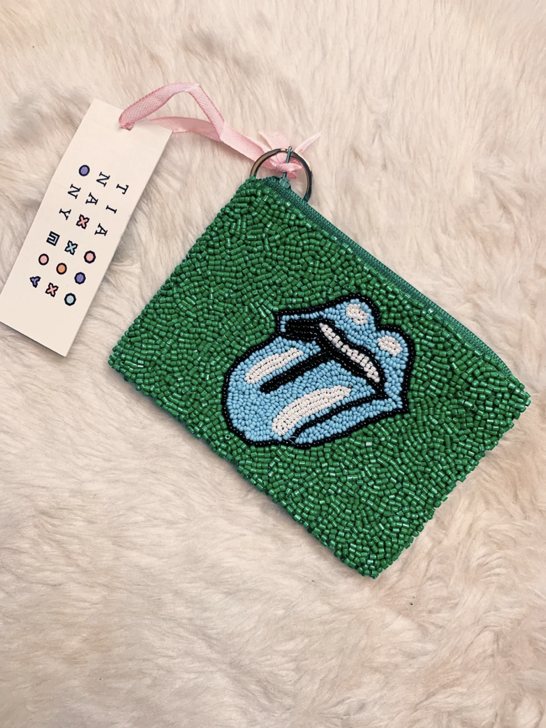 Rolling Stones Beaded Coin Purse