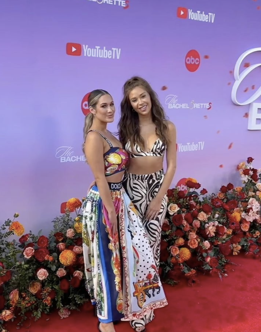 Rachel Recchia (left) and Gabby Windey (right) both wearing co-ords to “The Bachelorette” Season 19 Premier.  It looks like they have already found their matches!