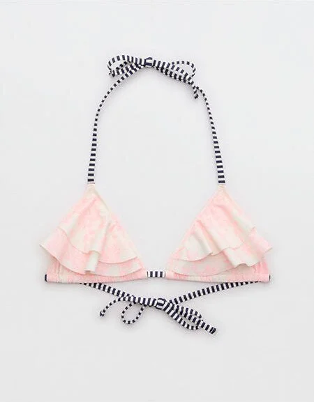 Ruffle String Triangle Bikini Top