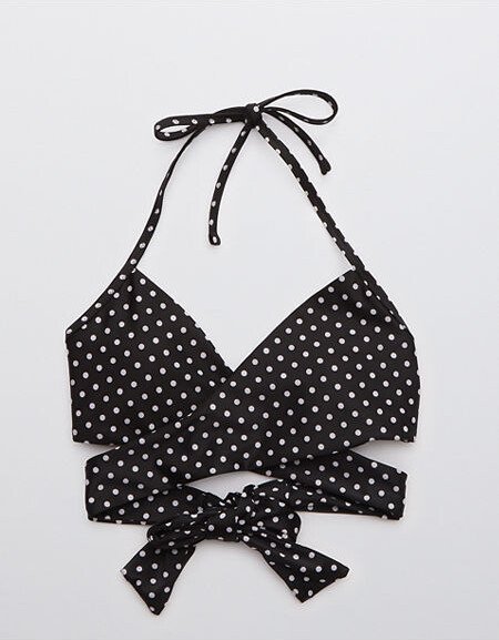Printed Wrap Halter Bikini Top