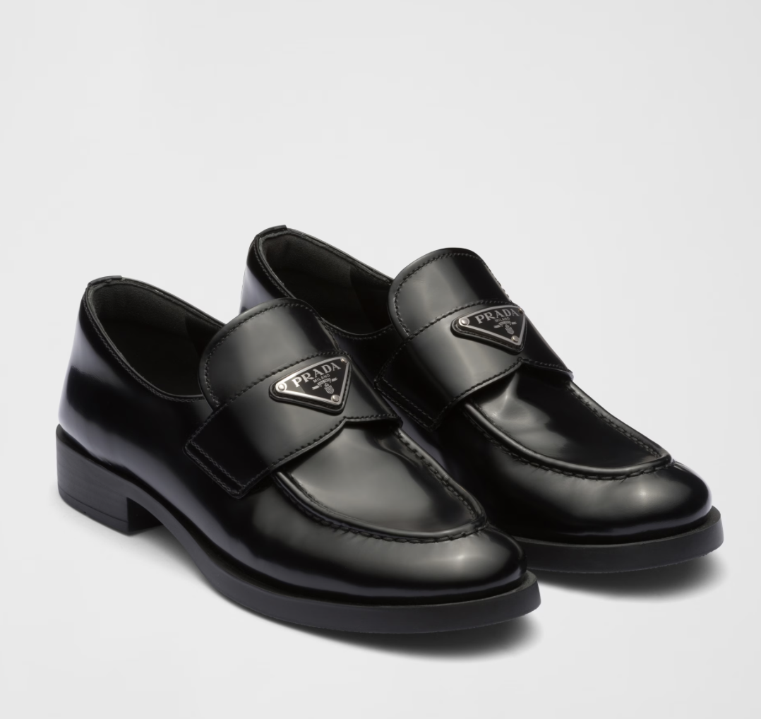 Prada Brushed leather loafers