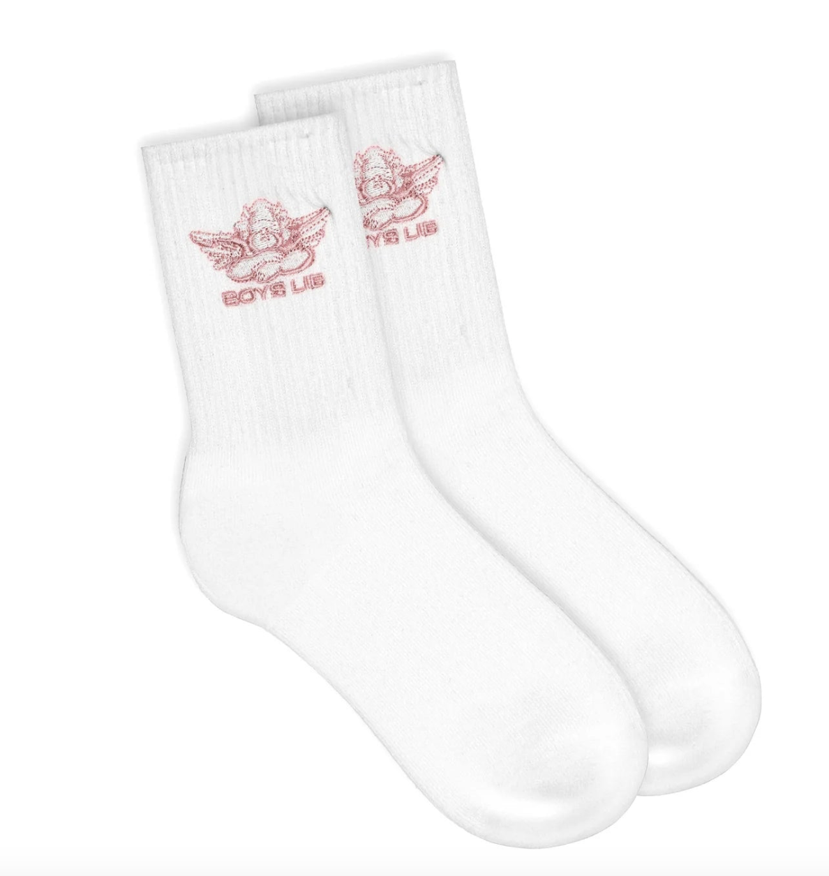 Boys Lie Pink Logo Sock, $18