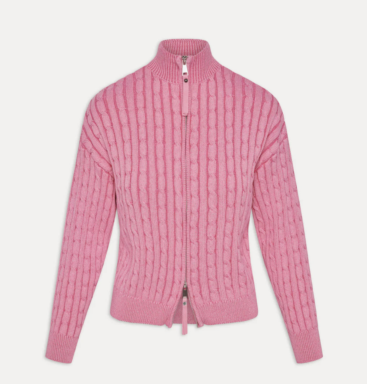 Bea Cable Knit Zip Up Sweater