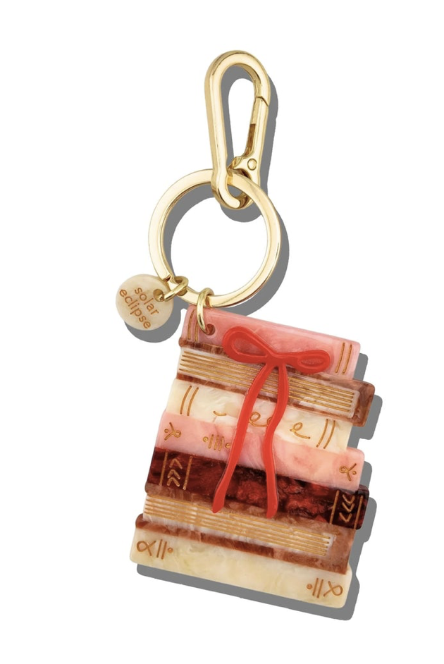 Bow Bookstack Bag Charm, $28