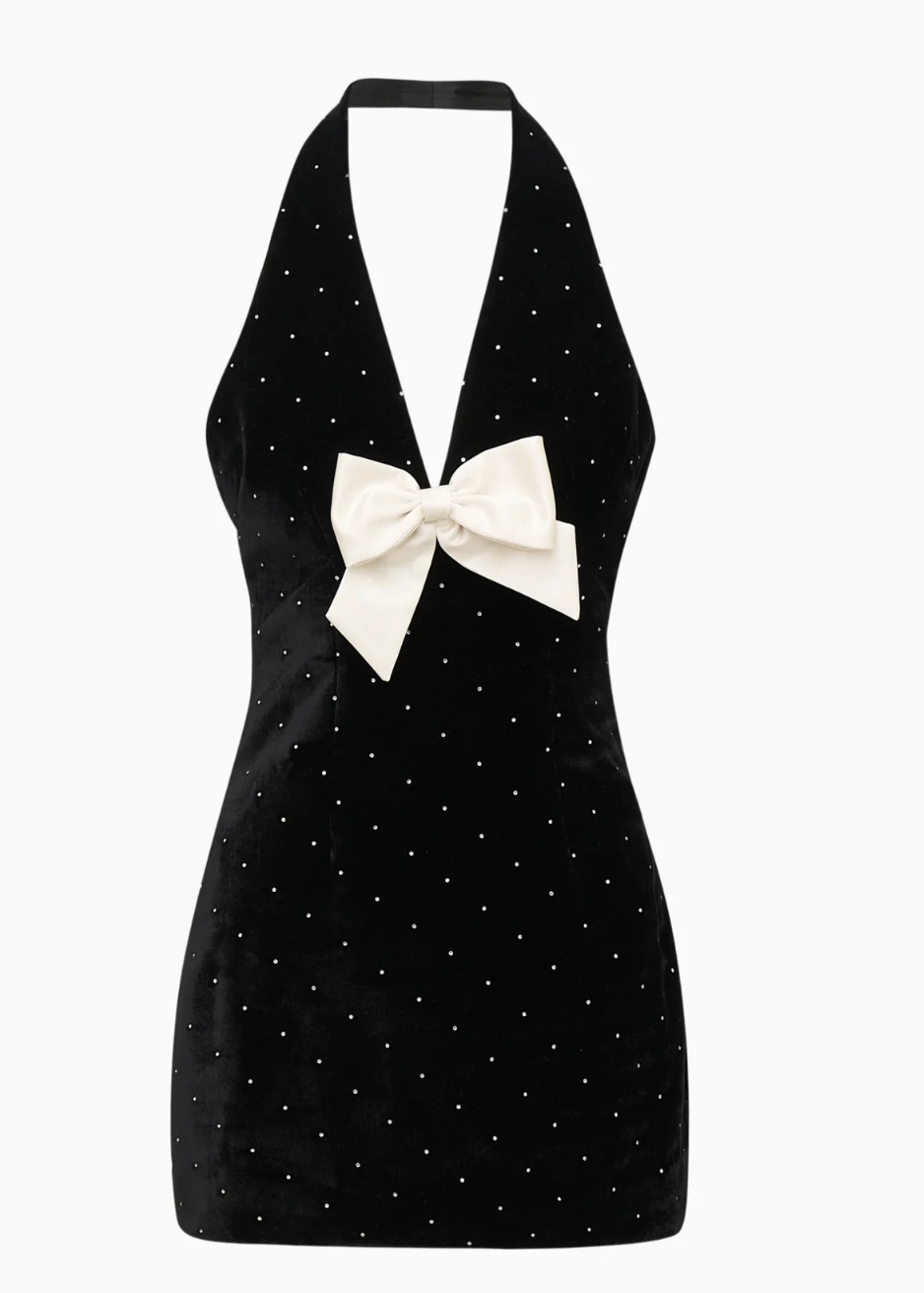 Kathy Velvet Halter Mini Dress