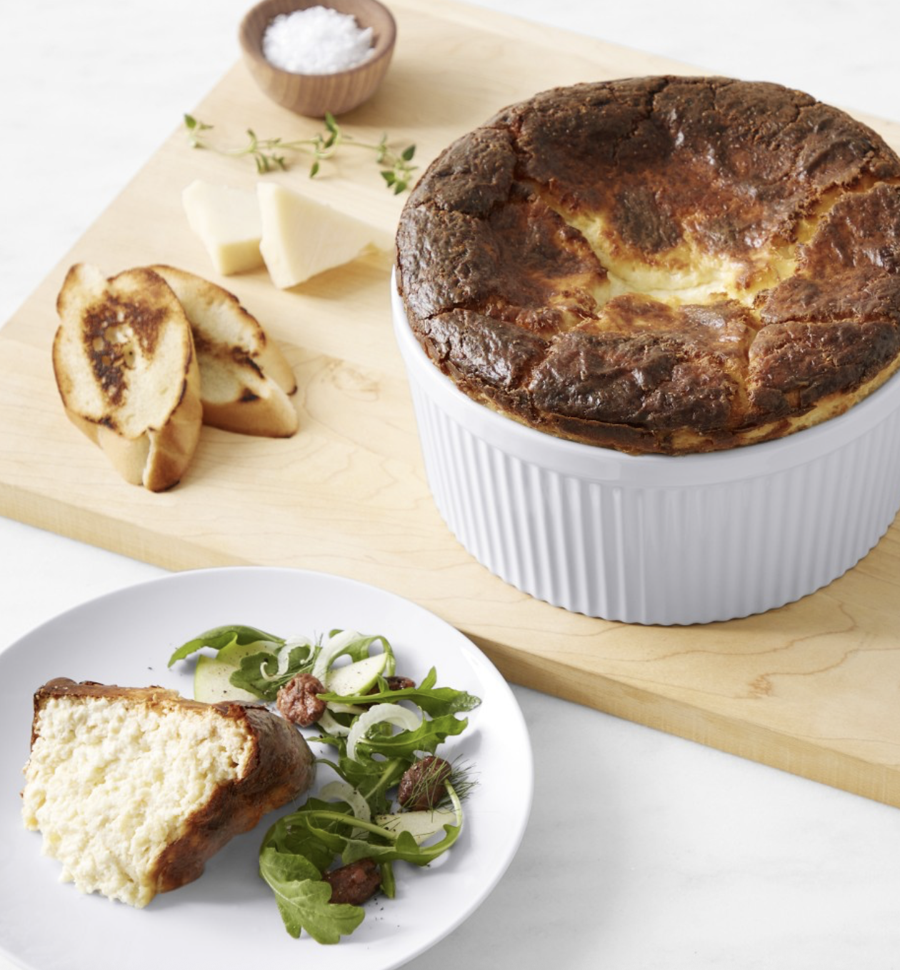 Fresh Cheese Soufflé in Ramekin