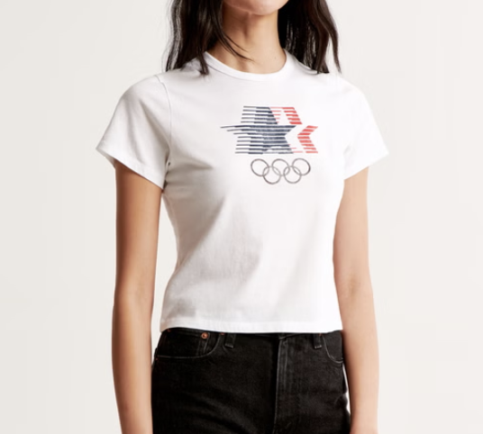 Short-Sleeve Olympics Graphic Skimming Tee