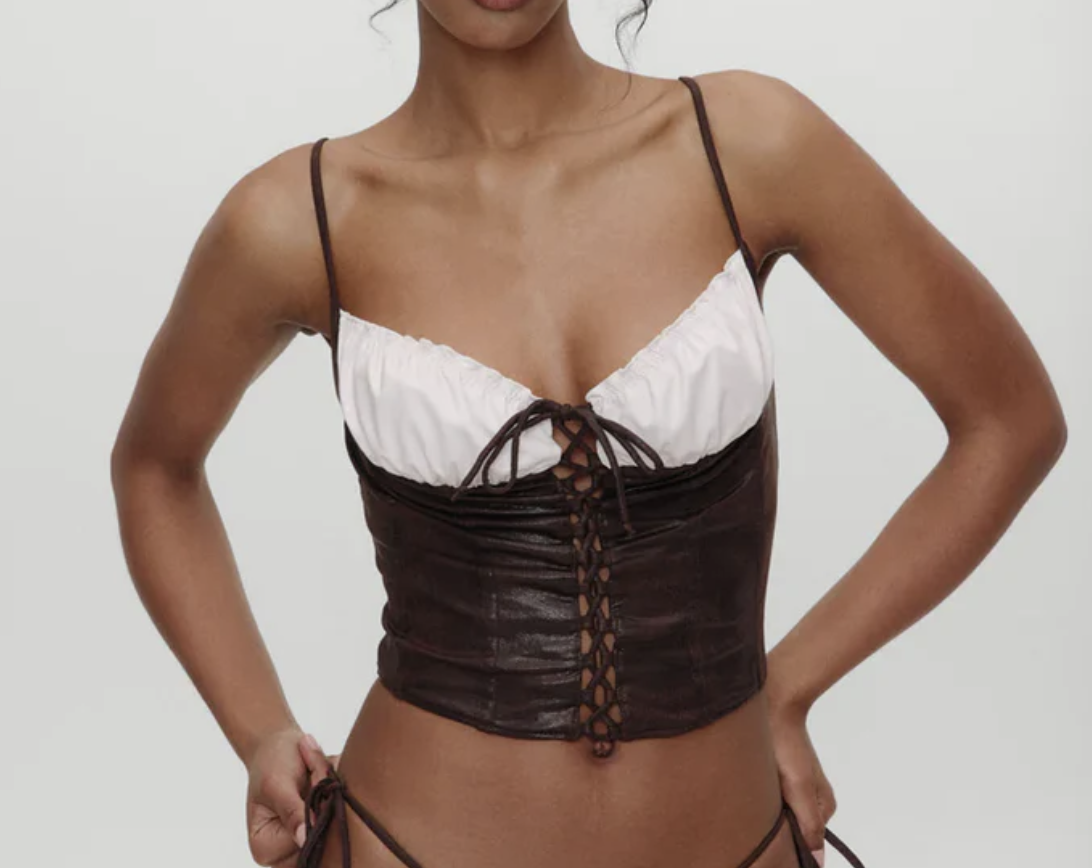X BELLA HADID Ranch Corset Bikini Top