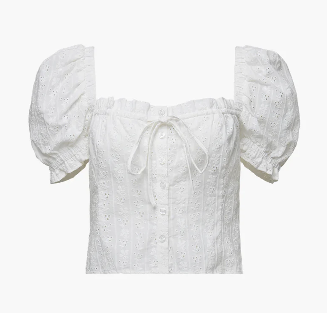 Eyelet Puff Sleeve Top