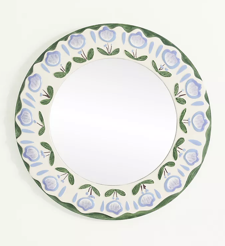 Tulip Flower Round Wall Mirror