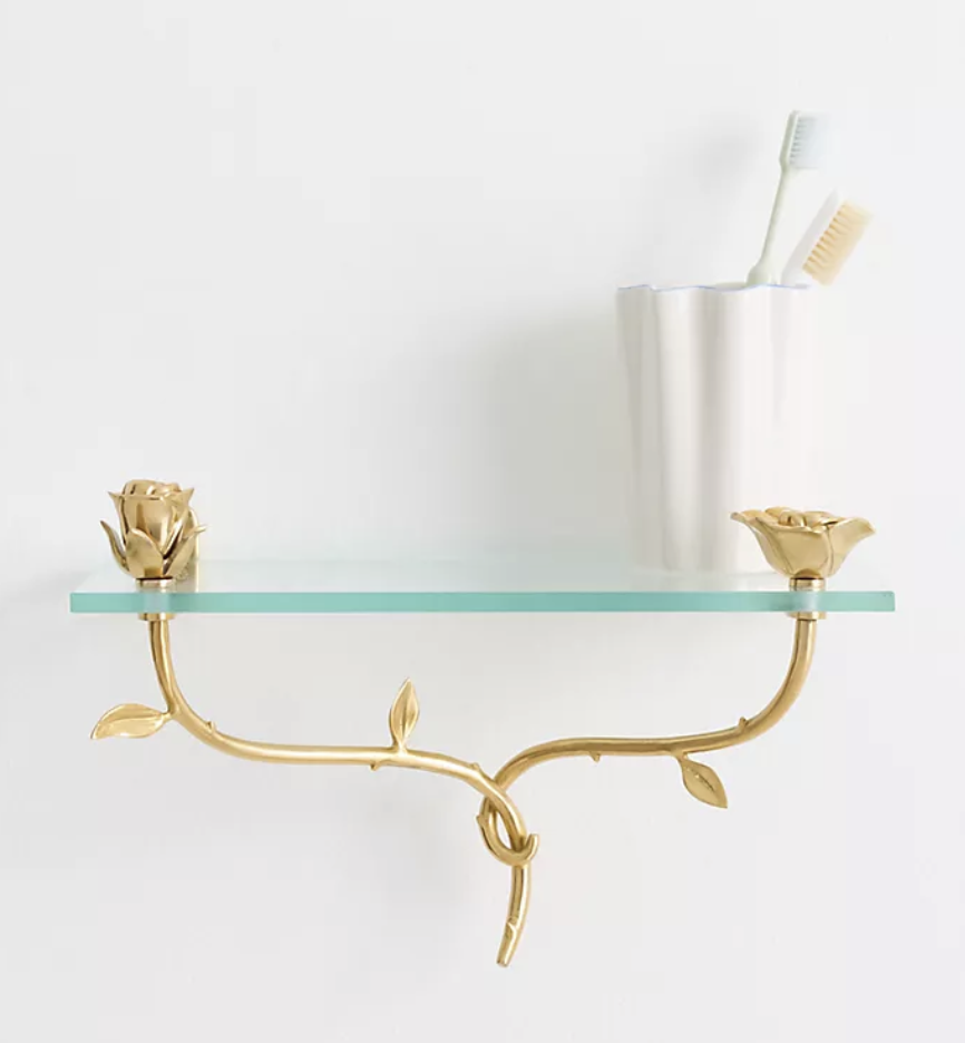 Rose Glass Single Shelf